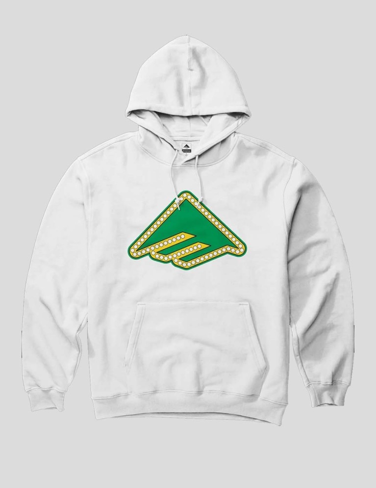 Sudadeira EMERICA x shake junt triangle lights hoodie white